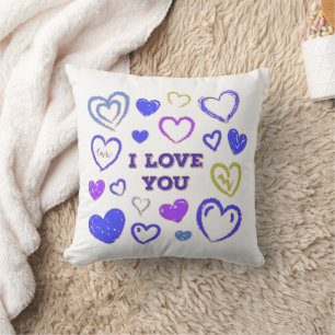 Coussin Cœur dessiné à la main mignon