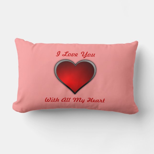 Coussin - coeur je t'aime de tout mon coeur (Recto)