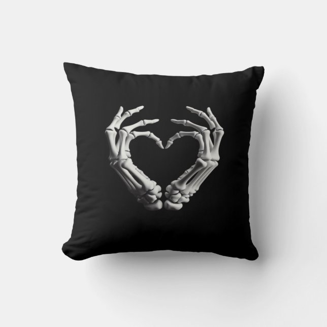 Coussin Coeur main Skeleton os Éffrayantes filles Ados (Recto)