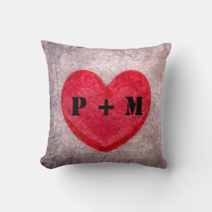 Coussin Coeur monogramme en pierre