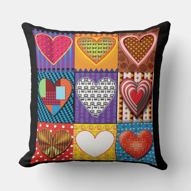 Coussin Coeur motif à la mode Saint Valentin (Recto)
