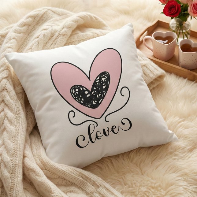 Coussin cœur romantique – Cadeau de Saint-Valentin (Créateur téléchargé)