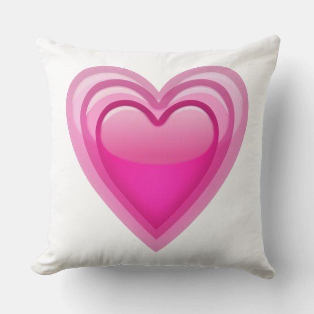 Coussin Coeur rose croissant - Emoji (Recto)