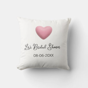 Coussin Cœur rose pastel rétro date de baby shower bohème 