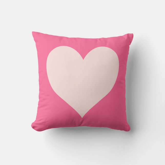 Coussin Coeur Rose rose et mélancolique (Recto)