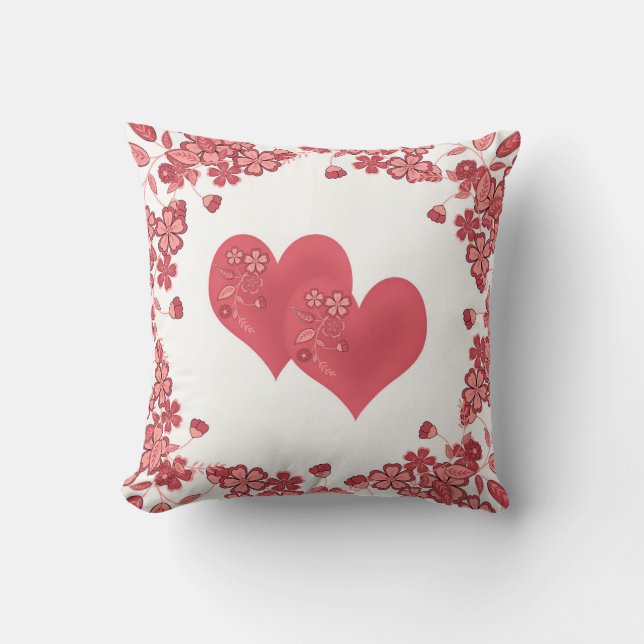 Coussin coeur rouge amour Saint Valentin (Recto)