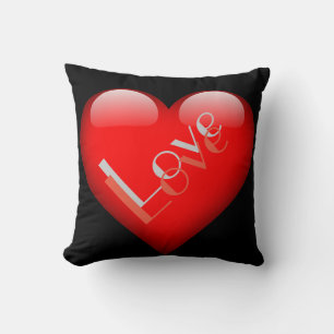 Coussin Cœur Rouge Attirant Amour Mariage Parisien