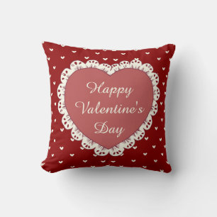 Coussin Cœur rouge coquette Bonne Saint-Valentin
