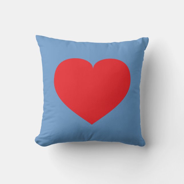 Coussin Coeur rouge et Coeurs rouges réversible (Recto)