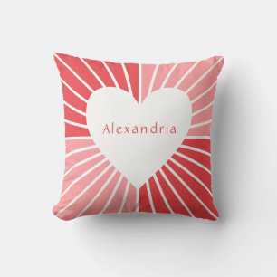 Coussin Coeur rouge rose personnalisé