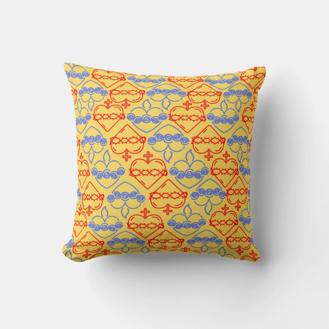 Coussin Coeur Sacré et Coeur Immaculé (Recto)