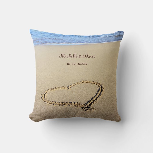 Coussin Coeur tiré dans le modèle de sable (Recto)