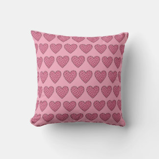 Coussin Cœurs à motif de guépard rose