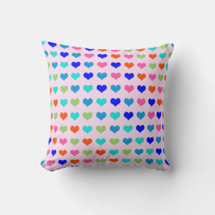 Coussin Coeurs arc-en-ciel