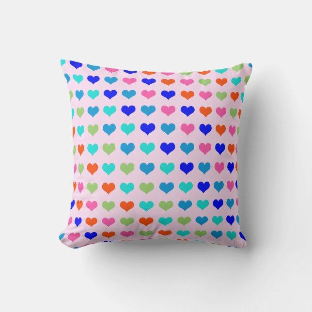 Coussin Coeurs arc-en-ciel (Recto)