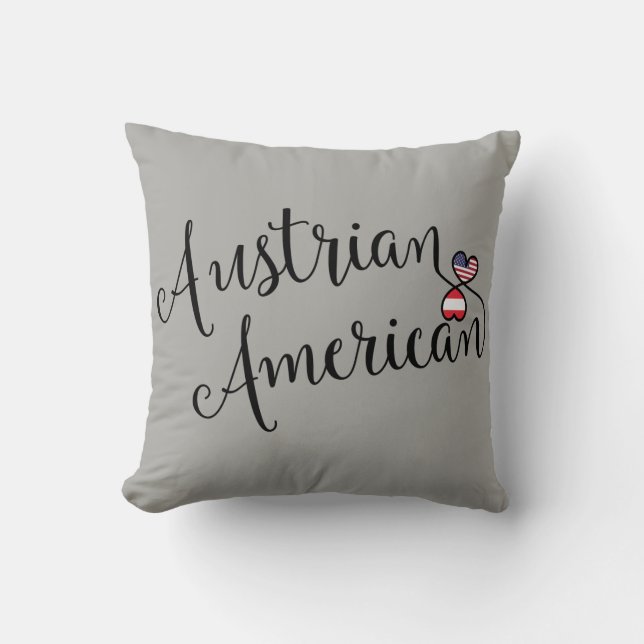 Coussin Coeurs autrichiens-américains entrelacés jettent l (Recto)