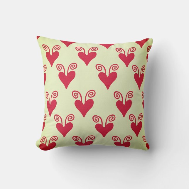Coussin Cœurs avec des spirales (Recto)