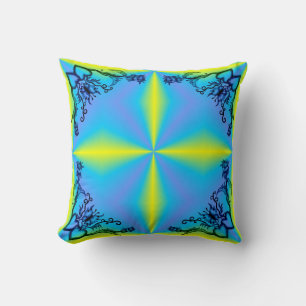 Coussin Coeurs avec fleurs et papillon en style tatouage