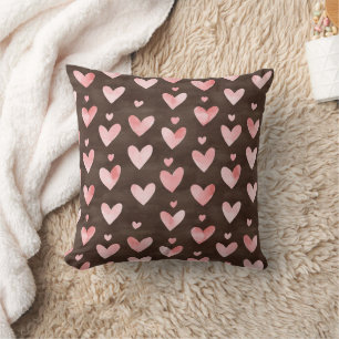 Coussin Coeurs Brown roses