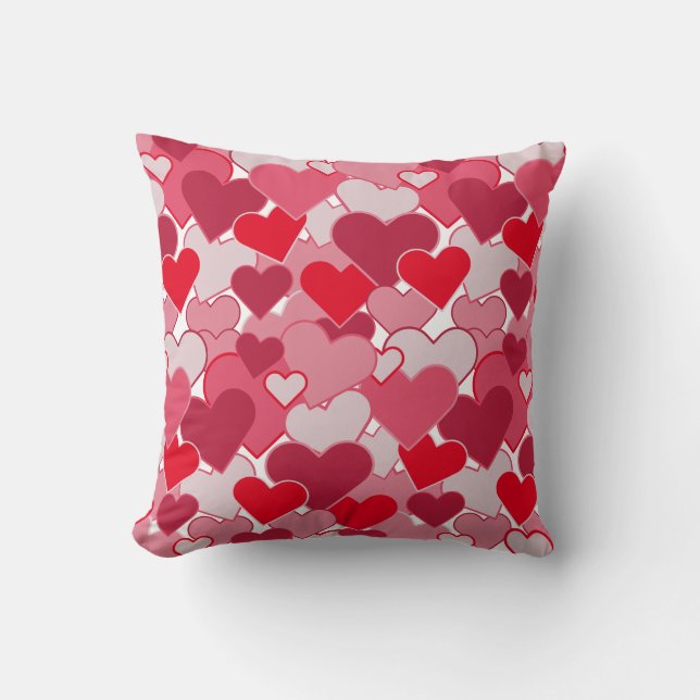 Coussin Coeurs colorés de Valentine (Recto)