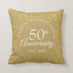 Coussin Coeurs d'amour du cinquantième anniversaire des Ma