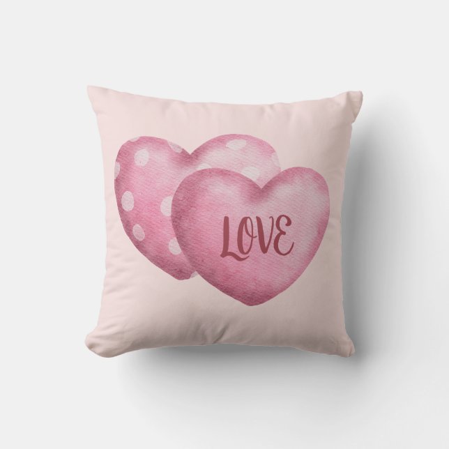Coussin Coeurs d'amour rose (Recto)
