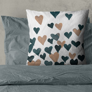 Coussin Coeurs d'aquarelle de la Saint-Valentin - neutre