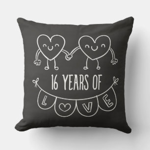 Coussin Coeurs de calèche-cadeaux du 16e anniversaire