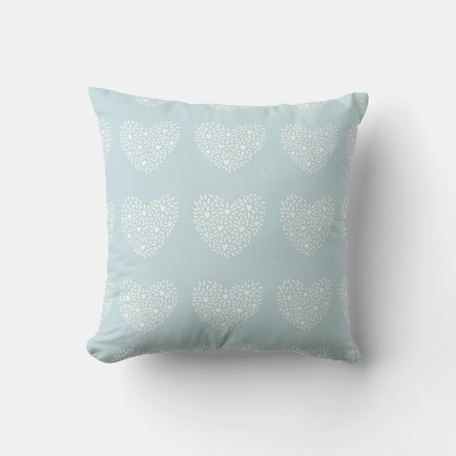 Coussin Coeurs de coeur sur Mint (Recto)