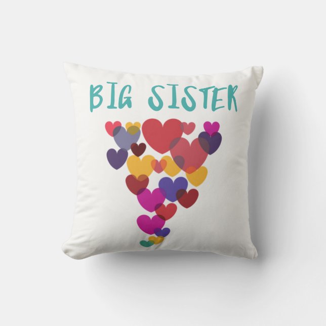 Coussin Coeurs de flottement de grande soeur (Recto)