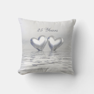Coussin Coeurs de l'anniversaire d'argent