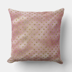 Coussin Coeurs de Parties scintillant en or rose Glam Ombr