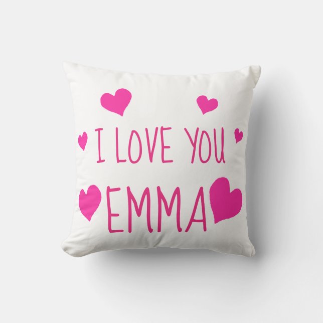 Coussin Coeurs de Valentine personnalisés je t'aime (Recto)