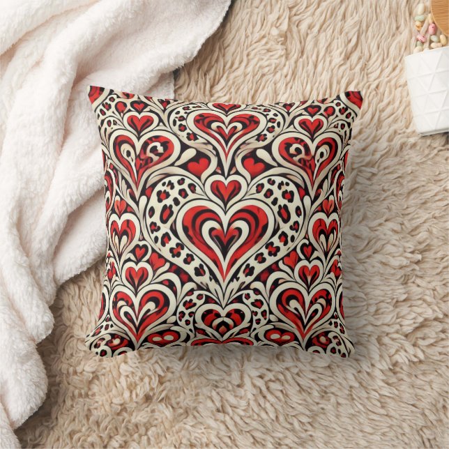 Coussin Cœurs doux rouges  (Couverture)