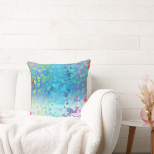 Coussin Coeurs en chute Bleu bébé