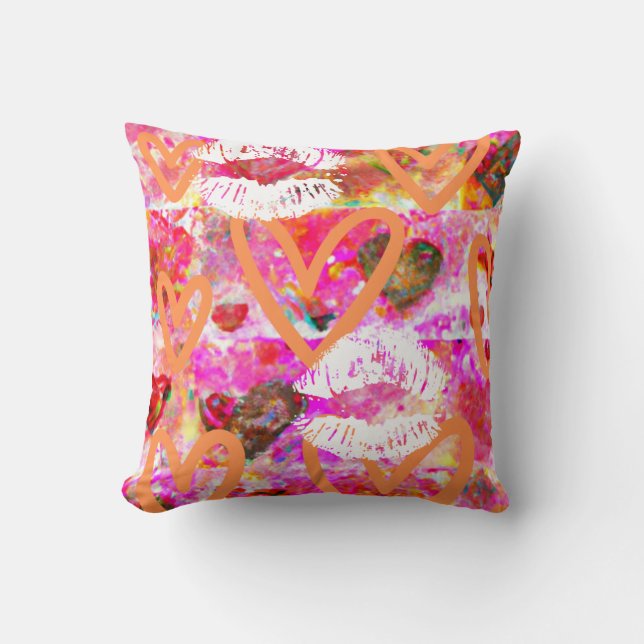 Coussin Coeurs et lèvres (Recto)