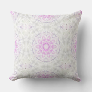 Coussin Coeurs kaléidoscope rose et blanc Lacy Jeter l'ore