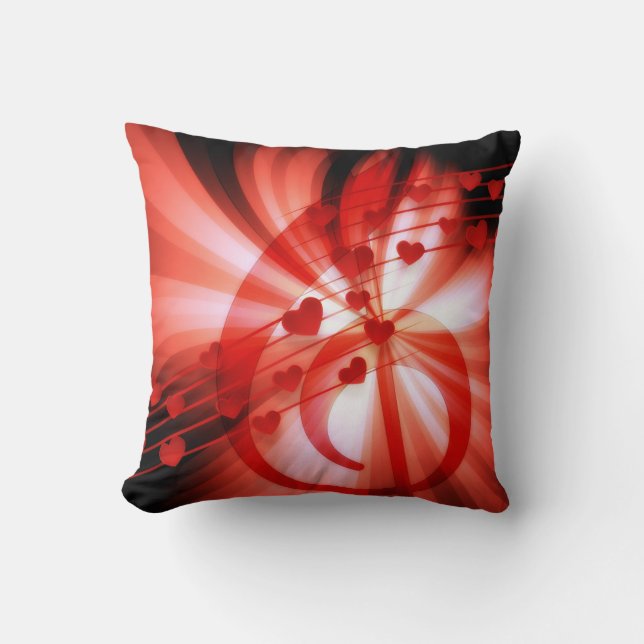 Coussin Coeurs mélodiques Lancer l'oreiller (Recto)