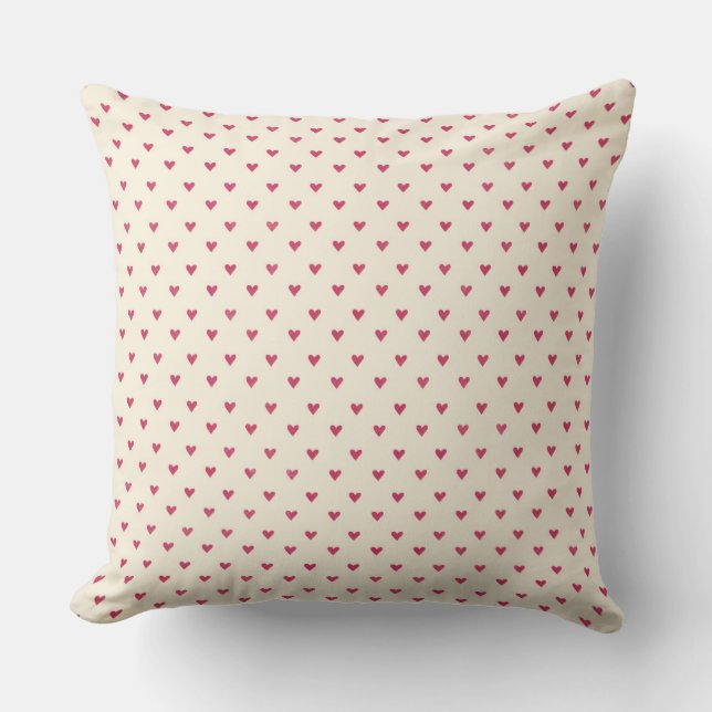 Coussin Coeurs minuscules Petit Coeur Rouge Point Imprimer (Recto)