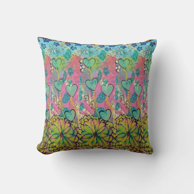 Coussin Coeurs multimédia mixtes (Recto)