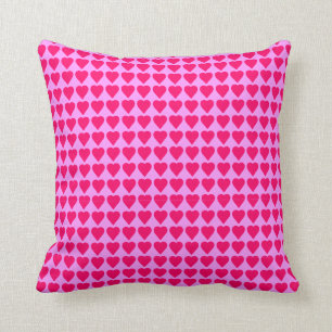 Coussin Coeurs roses chauds sur rose