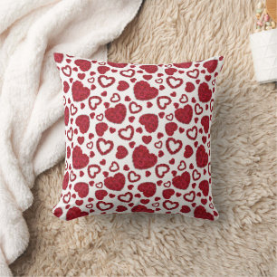 Coussin Cœurs Roses Rouges Motif Minimaliste Saint-Valenti