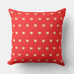 Coussin Coeurs rouge et or