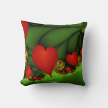 Coeurs rouges Lime vert Moderne Art Abstrait fract
