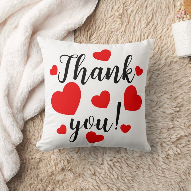 Coussin Coeurs rouges Merci (Couverture)