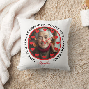 Coussin Coeurs rouges mignons Horloge Amour Grands-parents
