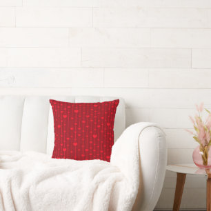 Coussin Cœurs rouges motif populaire