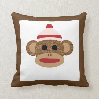 Coussin Cognez le carreau 16" de polyester de singe x 16"