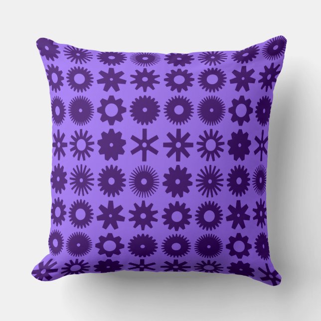 Coussin Cogs - Pourpre profond sur pourpre (Recto)