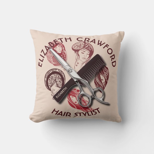 Coussin Coiffeur de coiffeur ou salon de beauté avec le (Recto)
